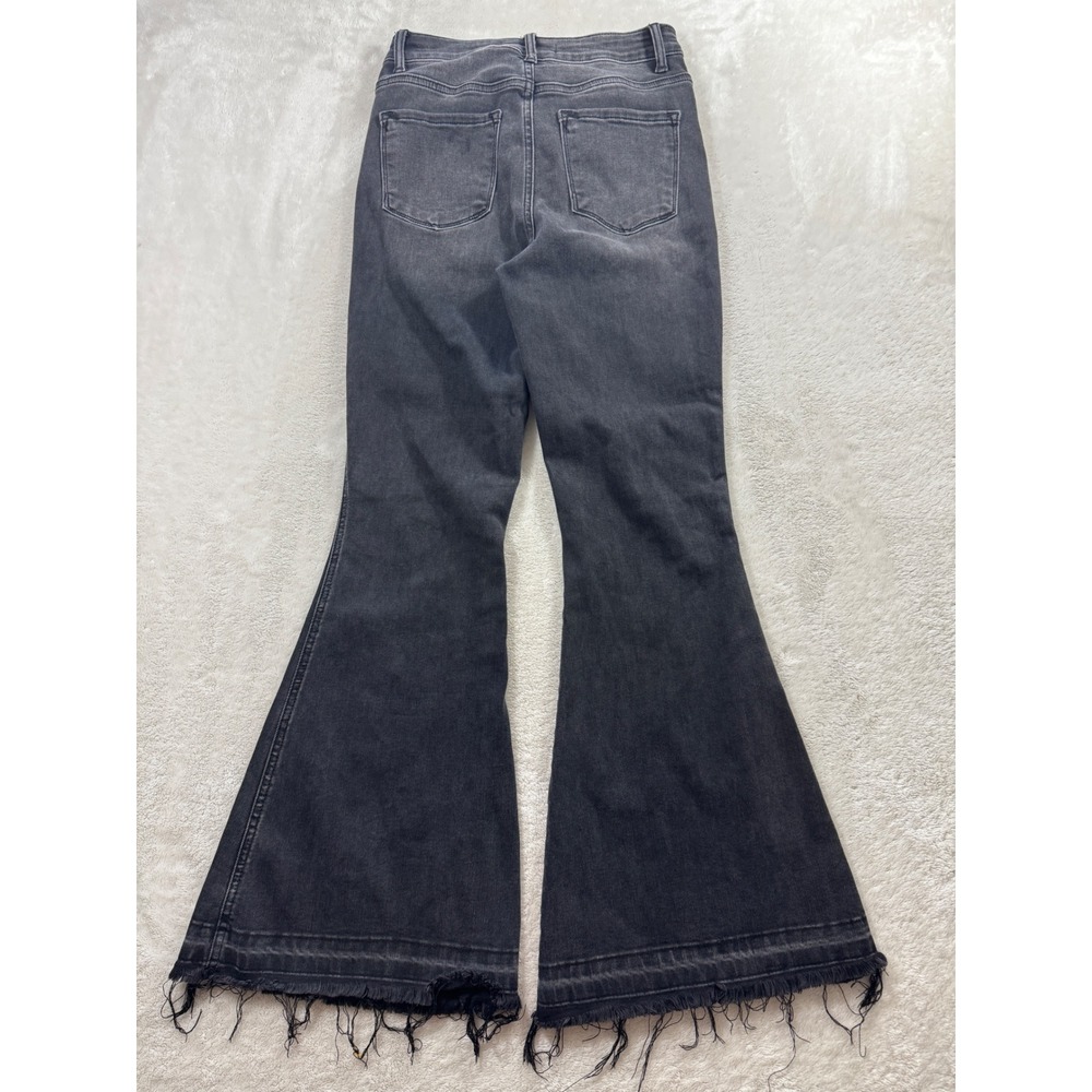 Flying Monkey Womens Ultra High Rise Super Flare Black Jeans 27 Meas: 26x29.5 - Picture 2 of 6